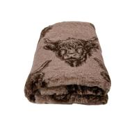 WOOF AND PUP | Non Slip Vet Bedding | Brown Highland Cow Print Pattern | Machine Washable | UK Manufactured | Non-slip | Dog Bed | Whelping | Vet Bed (150cm x 300cm)