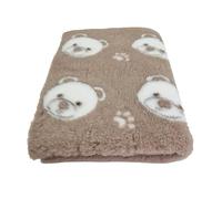 WOOF AND PUP | Non Slip Vet Bedding | Brown Teddy Bear Pattern | Machine Washable | UK Manufactured | Non-slip | Dog Bed | Whelping | Vet bed (Large 150cm x 100cm (60" x 40"))