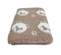 WOOF AND PUP | Non Slip Vet Bedding | Brown Teddy Bear Pattern | Machine Washable | UK Manufactured | Non-slip | Dog Bed | Whelping | Vet bed (150cm x 200cm)