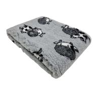 Woof And Pup NON SLIP VET BEDDING, COW Vet Bed, Dog Bedding, Dogs, Puppies, Cats, Rabbits & Small Pets, Non-Slip Ribbed VetBed, Whelping, Crate. Farm Cows (Grey, Small 50cm x 75cm)