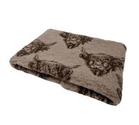 WOOF AND PUP | Non Slip Vet Bedding | Dogs, Puppies, Cats & Small Animals | UK Manufactured | Machine Washable | Animal Patterns | Vet Bed (Highland Cow, Medium 100cm x 75cm (40" x 30"))