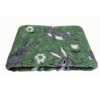WOOF AND PUP | Non Slip Vet Bedding | Green Bunny Rabbit Pattern | Machine Washable | UK Manufactured | Non-slip | Dog Bed | Whelping | Vetbed (Medium 100cm x 75cm (40" x 30"))