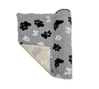 Woof And Pup NON SLIP VET BEDDING, Grey With Black & White Paws Print, Dog Bedding, Dogs, Puppies, Cats, Rabbits & Small Pets, Non-Slip Ribbed Vet Bed, (Large 150cm x 100cm)