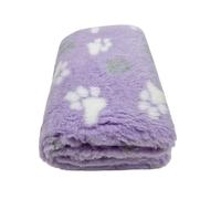 Woof And Pup NON SLIP VET BEDDING, Lilac With Grey & White Paws Print, Dog Bedding, Dogs, Puppies, Cats, Rabbits & Small Pets, Non-Slip Ribbed Vet Bed, (Medium 75cm x 100cm)