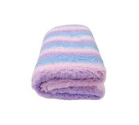WOOF AND PUP NON SLIP VET BEDDING, Rainbow Stripe Pattern, Dog Bedding, Dogs, Puppies, Cats, Fleece, Non-Slip Ribbed Vet Bed, Ribbed Vetbed (Pink Lilac Blue Rainbow, Medium 75cm x 100cm)