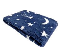 WOOF AND PUP | Non Slip Vet Bedding | Star & Moon Midnight Sky Pattern | Machine Washable | UK Manufactured | Non-slip | Dog Bed | Whelping (Small 50cm x 75cm (20" x 30"))