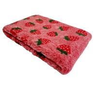 WOOF AND PUP | Non Slip Vet Bedding | Strawberry Pattern | Machine Washable | UK Manufactured | Non-slip | Dog Bed | Whelping | Vet Bed | Strawberries (Pink, 150cm x 100cm (60" x 40"))