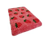 WOOF AND PUP | Non Slip Vet Bedding | Strawberry Pattern | Machine Washable | UK Manufactured | Non-slip | Dog Bed | Whelping | Vet Bed | Strawberries (Pink, 50cm x 75cm (20" x 30"))