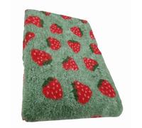 WOOF AND PUP | Non Slip Vet Bedding | Strawberry Pattern | Machine Washable | UK Manufactured | Non-slip | Dog Bed | Whelping | Vet Bed | Strawberries (Green, 150cm x 100cm (60" x 40"))