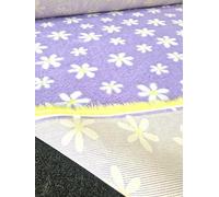 Woof And Pup Non-Slip Vet Bedding, Washable, Quick Drying, for Dogs, Puppies, Cats, Rabbits & Small Pets, Non Slip Ribbed Vet Bed, (Medium 75cm x 100cm, Lilac Daisy Flower)