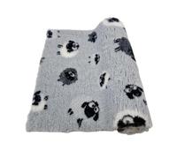Woof And Pup Non-Slip Vet Bedding, Washable, Quick Drying, for Dogs, Puppies, Cats, Rabbits & Small Pets, Non Slip Ribbed Vet Bed, (Medium 75cm x 100cm, Grey Sheep)