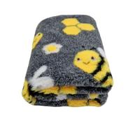WOOF AND PUP | Non Slip Vet Bedding | Yellow Bee Bees Pattern | Machine Washable | UK Manufactured | Non-slip | Dog Bed | Whelping | Vet bed (Small 50cm x 75cm (20" x 30"))