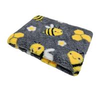WOOF AND PUP | Non Slip Vet Bedding | Yellow Bee Bees Pattern | Machine Washable | UK Manufactured | Non-slip | Dog Bed | Whelping | Vet bed (Large 150cm x 100cm (60" x 40"))