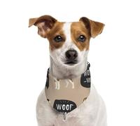 Woof Beagle,Dog Bandanas Cotton Pet Scarf Adjustable Bibs for Pet,M