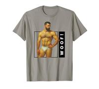 Woof Beefcake Bear Retro Gay Pride Queer Masculinity Art T-Shirt