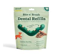 WOOF - Bite n' Brush Refills for The Dog Toothbrush Toy - Scrub Plaque and Tartar from Your Dog's Teeth and Mouth - Dog Dental Chew Toy Treats - Approximately 16 Refills