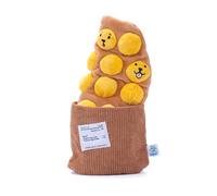 Woof² Egg Puff/Waffle 2-in-1 Nose-Work Soft Plush Squeaky Dog Toy - Durable, Cute & Fun HK Gift for Interactive Bonding Time, Hide Chew Sticks & Food for Puzzle Play, Small Medium Dogs