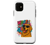 "WOOF! I'm 4 Golden Retriever Birthday- Fun Dog Case for iPhone 11