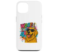 "WOOF! I'm 4 Golden Retriever Birthday- Fun Dog Case for iPhone 13