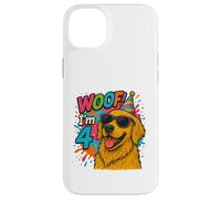 "WOOF! I'm 4 Golden Retriever Birthday- Fun Dog Case for iPhone 14 Plus