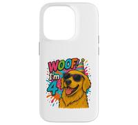 "WOOF! I'm 4 Golden Retriever Birthday- Fun Dog Case for iPhone 14 Pro