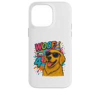 "WOOF! I'm 4 Golden Retriever Birthday- Fun Dog Case for iPhone 14 Pro Max