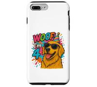 "WOOF! I'm 4 Golden Retriever Birthday- Fun Dog Case for iPhone 7 Plus/8 Plus