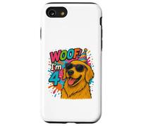 "WOOF! I'm 4 Golden Retriever Birthday- Fun Dog Case for iPhone SE (2020) / 7 / 8