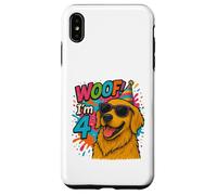 "WOOF! I'm 4 Golden Retriever Birthday- Fun Dog Case for iPhone XS Max