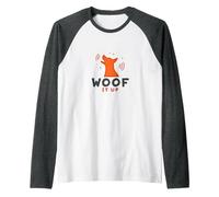 Woof It Up: Playful Dog Lover Design for Pet Enthusiasts Raglan Baseball Tee, Men, Dark Heather/White, XL