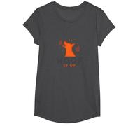 Woof It Up: Playful Dog Lover Design for Pet Enthusiasts T-Shirt, Girls, Dark Heather Grey, Medium