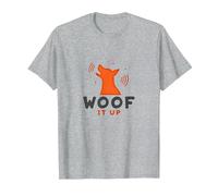 Woof It Up: Playful Dog Lover Design for Pet Enthusiasts T-Shirt, Men, Heather Grey, S