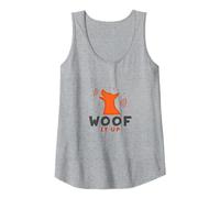 Woof It Up: Playful Dog Lover Design for Pet Enthusiasts Tank Top, Women, Heather Grey, XXL