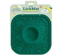 Woof LickMat - Easy-to-Clean Lick Mat for Dogs - Slow Feeder Mat with Non-Slip Design - BPA-Free Silicone Lick Mat - Interactive Dog Toys - Green