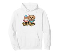 Woof n Meow Cute Cat and Dog Friends Pullover Hoodie