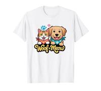 Woof n Meow Cute Cat and Dog Friends T-Shirt