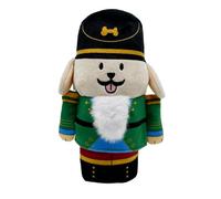 Woof² Nutcracker Treat-Dispensing Soft Plush Squeaky Pet Toy - Christmas/X’Mas Festive Enrichment Gift, Durable Cute & Fun Toy for Interactive Play, Hide Food for Nose-Work Puzzle, Small Medium Dogs