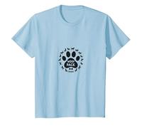 Woof Pack Member Dog Lover Paw Print Circle T-Shirt, Kids, Baby Blue, 12 Years