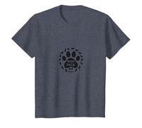 Woof Pack Member Dog Lover Paw Print Circle T-Shirt, Kids, Heather Blue, 12 Years