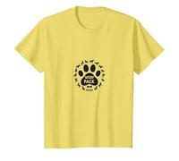 Woof Pack Member Dog Lover Paw Print Circle T-Shirt, Kids, Lemon, 12 Years