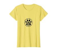 Woof Pack Member Dog Lover Paw Print Circle T-Shirt, Women, Lemon, XS