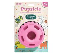 WOOF Party Pupsicle - Long-Lasting Interactive Dog Toys for Boredom - Low-Mess Design - Birthday Gifts for Dogs - XL Dog Toys - Party Pink