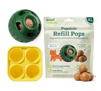WOOF Starter Pack - Interactive Dog Toys for Boredom - Dog Treat Molds Silicone - Chicken-Flavored Healthy Treats for Dogs - Pupsicle Doggy Enrichment Toy - for XL Pups - 25-75 lbs