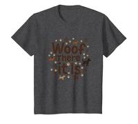 Woof There It is Dog Lover Paw T-Shirt, Kids, Dark Heather Grey, 2 Years