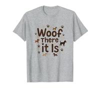 Woof There It is Dog Lover Paw T-Shirt, Men, Heather Grey, XXL