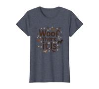 Woof There It is Dog Lover Paw T-Shirt, Women, Heather Blue, XL