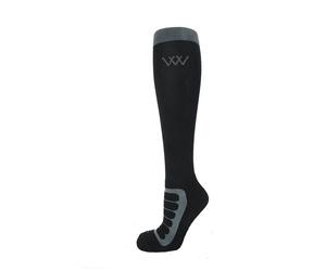 Woof Wear Adult Long Bamboo Tech Riding Sock Black/Grey - Small