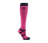 Woof Wear Long Bamboo Waffle Riding Socks - Pink Navy