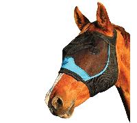 Woof Wear UV Fly Mask without Ears Black and Turquoise - Large