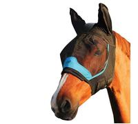 Woof Wear UV Fly Mask with Ears Black and Turquoise - Large